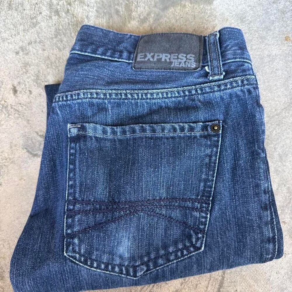 Express Men's Blue and Navy Jeans